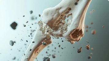 Healthy vs. osteoporotic bone illustration