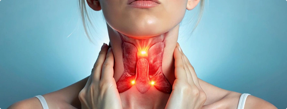 Glowing thyroid gland illustration