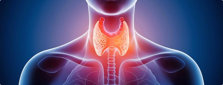 Medical illustration of the thyroid gland
